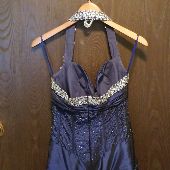 Mestads-The Cool Collection Navy Blue Prom Dress - Picture 3 of 4